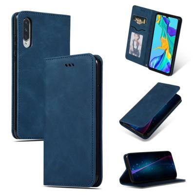 Retro huid voelen Business magnetische horizontale Flip lederen case voor Huawei P30 (marineblauw) Retro huid voelen Business magnetische horizontale Flip lederen case voor Huawei P30 (marineblauw)