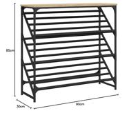Schoenenrek 90x30x85 cm bewerkt hout sonoma eikenkleurig - thumbnail