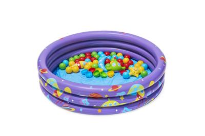 Bestway Opblaasbaar Kinderzwembad 3 Ringen met Ballen 102x25 cm +2 Jaar Binnen en Tuin 52466