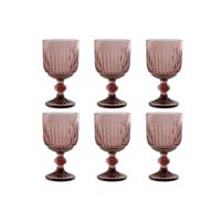 Set van bekers Home ESPRIT Roze Kristal 8 x 8 x 14,5 cm (6 Stuks) - thumbnail