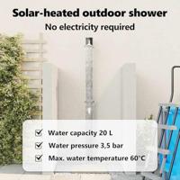 VidaXL Buitenzonne-douche zwart 217 cm pvc en aluminium - thumbnail