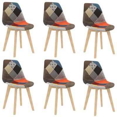 Vidaxl Eetkamerstoelen 6 St Met Patchwork Ontwerp Stof Meerkleurig Vidaxl Eetkamerstoelen 6 St Met Patchwork Ontwerp Stof Meerkleurig
