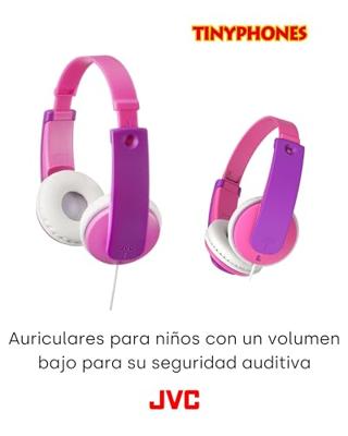 JVC HAKD7P kindertyphone met volumebegrenzing, verstelbare maat (roze/paars)