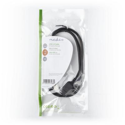 USB 2.0-Kabel | A Male - A Female | 1,0 m | Zwart