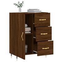 Dressoir 69,5x34x90 cm bewerkt hout bruineikenkleurig - thumbnail