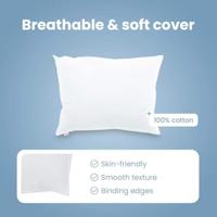 VidaXL Hoofdkussen met kussen 2 pcs wit 30 x 50 cm katoen - thumbnail
