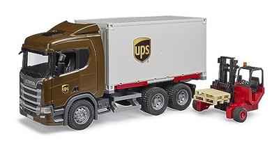 Bruder Scania Super 560R UPS vrachtwagen met vorkheftruck