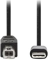 Kabel USB 2.0 | Type-C male - B male | 1,0 m | Zwart - thumbnail