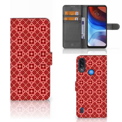 Motorola Moto E7i Power | E7 Power | Telefoon Hoesje | Batik Rood