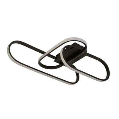 Searchlight Strakke zwarte plafondlampClip - 61774BK