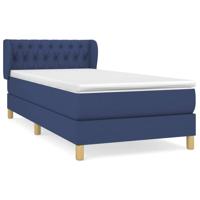 Boxspring met matras stof blauw 90x200 cm - thumbnail