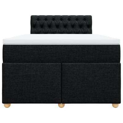 Boxspring met matras stof zwart 120x190 cm
