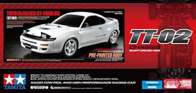Tamiya 1:10 RC auto Elektro Straatmodel RC Toyo Celica GT-Four TT-02 Wit 4WD Bouwpakket TT-02 2,4 GHz