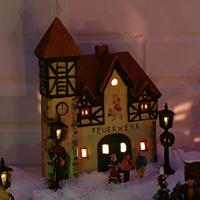 Wurm Lichthaus "Fire Department" van porselein, Kleurrijk (B/H/D) 16x22x10cm - thumbnail