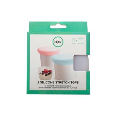 DOTZ - Opbergen & Bewaren - Vershouddeksel s/2 roze/blauw