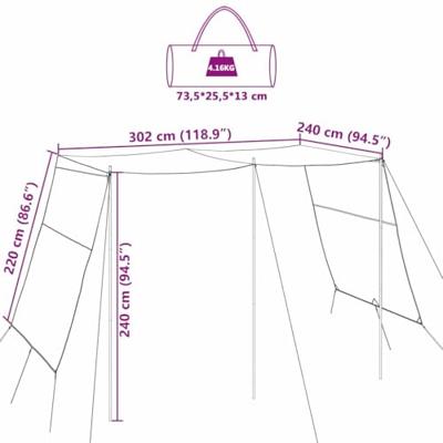 VidaXL Waterbestendige tarp met dak 302 x 240 x 240 cm VidaXL Waterbestendige tarp met dak 302 x 240 x 240 cm