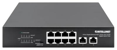 Intellinet 8-Port Gigabit Ethernet PoE+ Switch mit 2 RJ45 Gigabit Uplink-Ports 120W Netwerk switch 10 / 100 / 1000 MBit/s IEEE 802.3af (15.4 W), IEEE 802.3at Intellinet 8-Port Gigabit Ethernet PoE+ Switch mit 2 RJ45 Gigabit Uplink-Ports 120W Netwerk switch 10 / 100 / 1000 MBit/s IEEE 802.3af (15.4 W), IEEE 802.3at