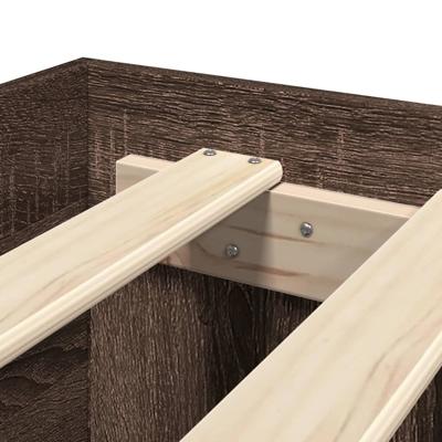 Bedframe zonder matras bewerkt hout bruin eikenkleur 140x200 cm