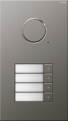 250420  - Door station Audio 4-fold, Flush mounting, stainless steel, 250420