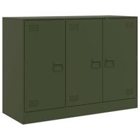 Dressoir 99x39x73 cm staal olijfgroen - thumbnail