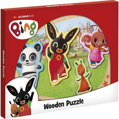 Bambolino Bing houten puzzel met grote figuren - educatief speelgoed leren puzzelen - toys