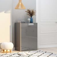 vidaXL Schoenenkast 60x35x84 cm spaanplaat hoogglans grijs - thumbnail