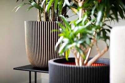 Capi nature groove nl bol bloempot 43x41 cm zwart goud - thumbnail