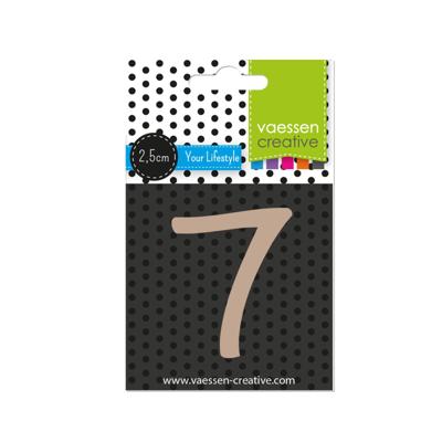 Vaessen Creative • houten cijfer "7" 2,5cmx3mm