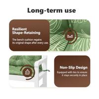 VidaXL Tuinbankkussens 2 st bladpatroon 150x50x7 cm stof - thumbnail