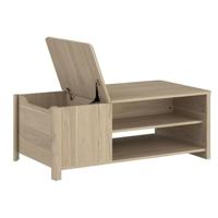 Rechthoekige BETTY salontafel - In met papier gecoat spaanplaat - Eiken decor - Klassiek - L110 x H42 x D60 cm - thumbnail