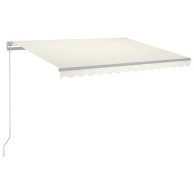 VidaXL Luifel handmatig uittrekbaar met led 350x250 cm crèmekleurig