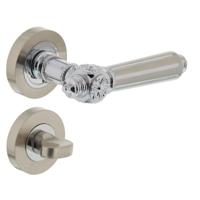 Deurkruk 1716 Julietta op rond rozet 7mm nokken met WC8mm chroom/nikkel mat - thumbnail