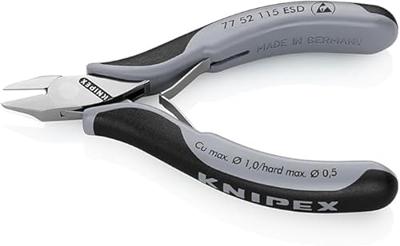 Knipex Zijsnijtang spitse platte kop 115 mm ESD - 7752115ESD