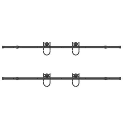 Doos met onderdelen voor schuifdeur 400 cm staal zwart