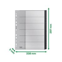 Leitz Recycle tabbladen, ft A4, 11-gaatsperforatie, PP, zwart, 1-31 - thumbnail