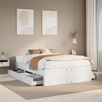 Bedframe zonder matras met lades grenenhout wit 160x200 cm - thumbnail