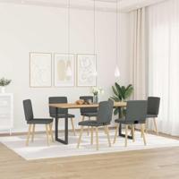 Eetkamerstoelen 6 st stof donkergrijs - thumbnail