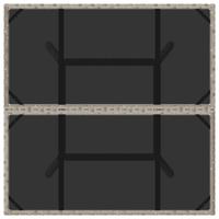 Tuintafel met glazen blad 80x80x75 cm poly rattan lichtgrijs - thumbnail