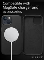 Mujjo Leather Case met MagSafe iPhone 14 zwart - thumbnail