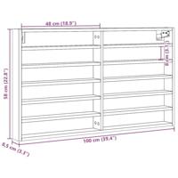 Vitrinekast 100x8,5x58 cm bewerkt hout zwart - thumbnail