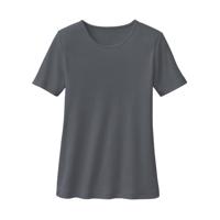 Biokatoenen shirt met ronde hals, leisteen 40/42 - thumbnail