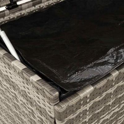 Tuinbox met wielen 160x55x75 cm poly rattan grijs Tuinbox met wielen 160x55x75 cm poly rattan grijs