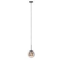 QAZQA Art Deco hanglamp zwart met smoke glas - Flore - thumbnail