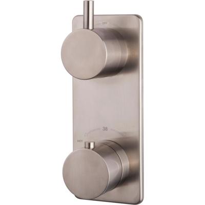 Xellanz Rivaro Inbouwthermostaat - 2 weg - Geborsteld Staal PVD