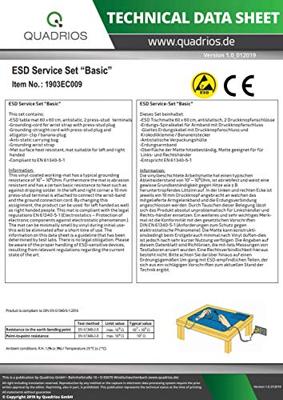 Quadrios Basic ESD-serviceset Donkerblauw (l x b) 600 mm x 600 mm - thumbnail