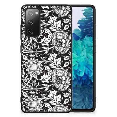 Samsung Galaxy S20 FE Bloemen Hoesje Black Flowers