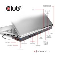 Club 3D USB-C 3.2 Gen1 Triple Display Dynamic PD Charging Dock 100W dockingstation - thumbnail