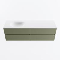 MONDIAZ VICA 160cm badmeubel onderkast Army 4 lades. Wastafel MOON links 1 kraangat, kleur Talc. - thumbnail