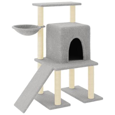 VidaXL Kattenmeubel met sisal krabpalen 96,5 cm lichtgrijs