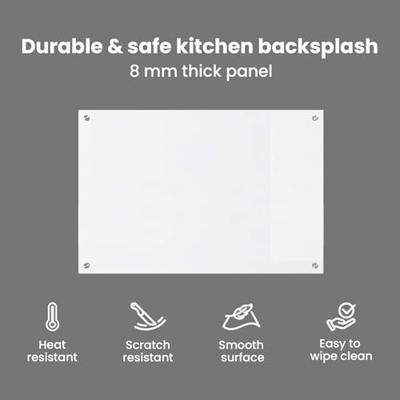 VidaXL Keuken achterwand doorzichtig 90 x 60 cm gehard glas VidaXL Keuken achterwand doorzichtig 90 x 60 cm gehard glas